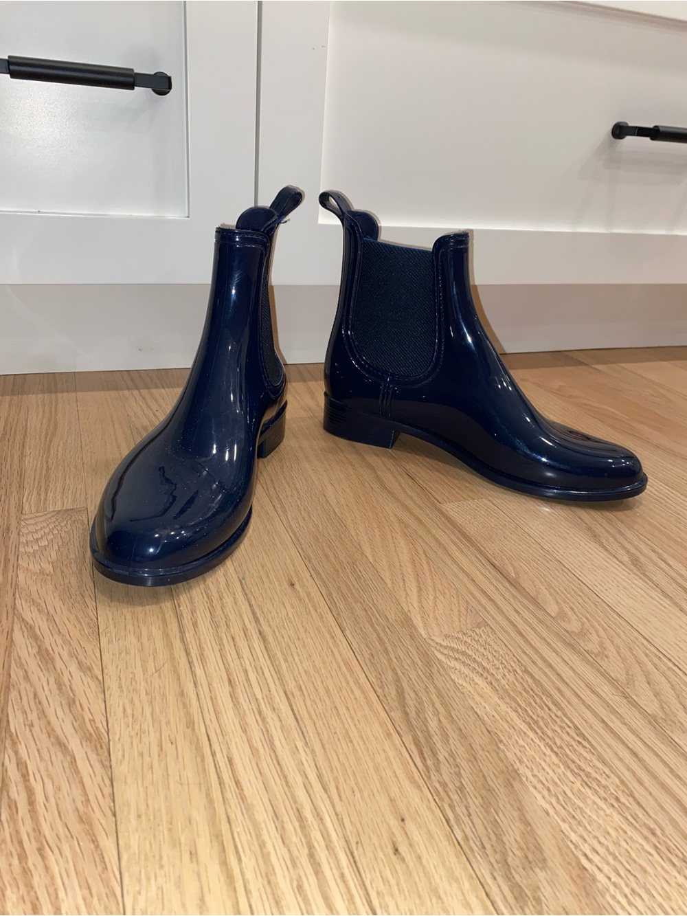 Igor Navy Gloss Chelsea Rain Booties - Women's Waterproof Ankle Boots